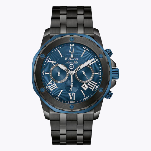 Bulova Marine Star Men's Black IP Stainless Steel Watch