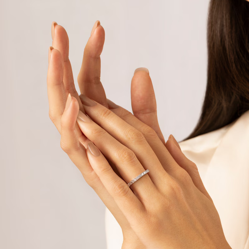 18ct White Gold Round Cut Eternity 0.50ct Diamond Ring