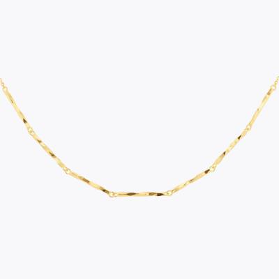 9ct Yellow Gold 17+1'' Diamond Cut Twist Chain Necklace