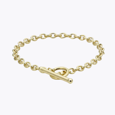 9ct Yellow Gold 7.25'' T-Bar Belcher Chain Bracelet