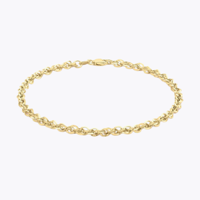 9ct Yellow Gold 7.5'' Diamond Cut Chain Bracelet