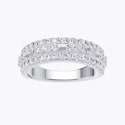 18ct White Gold Triple Row Eternity 1ct Diamond Ring