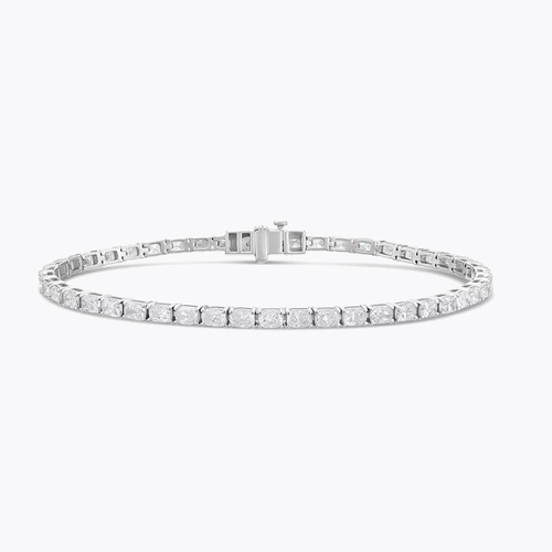 BLOOM 9ct White Gold 5.50ct Lab Grown Diamond Elongated Cushion Tennis Bracelet