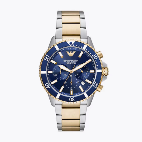 Emporio Armani Chronograph Men's Two Tone Steel Watch