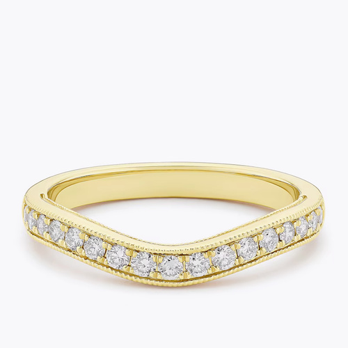 14ct Yellow Gold Curved Eternity 0.25ct Diamond Ring