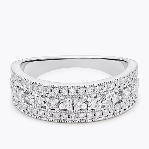14ct Yellow Gold Curved Eternity 0.25ct Diamond Ring