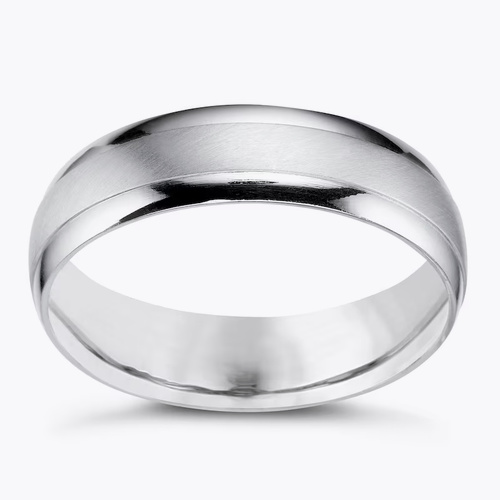 Platinum 5mm Matte & Polish Ring