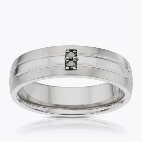 9ct White & Yellow Gold 5mm Matte & Polish Ring