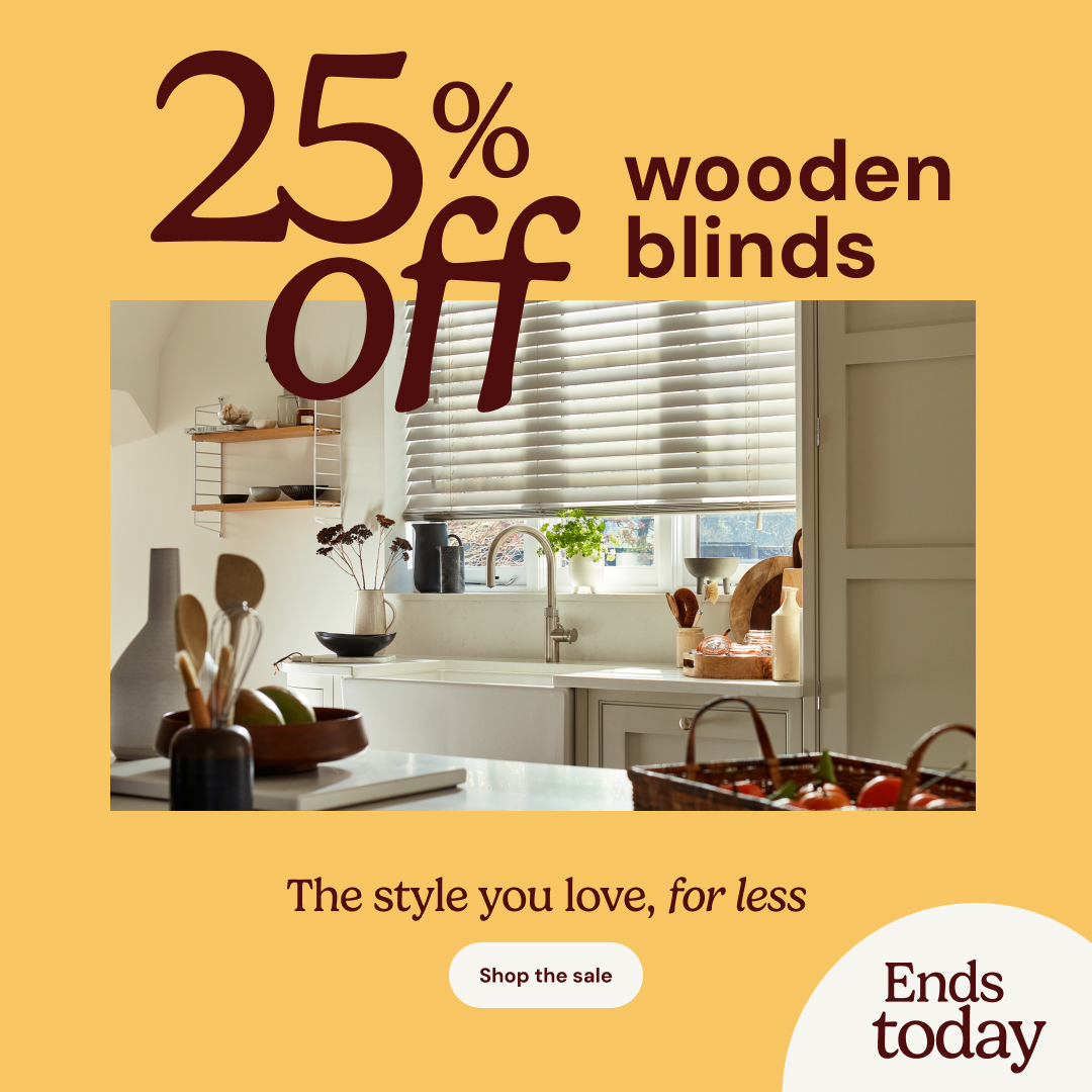 25% off wooden blinds