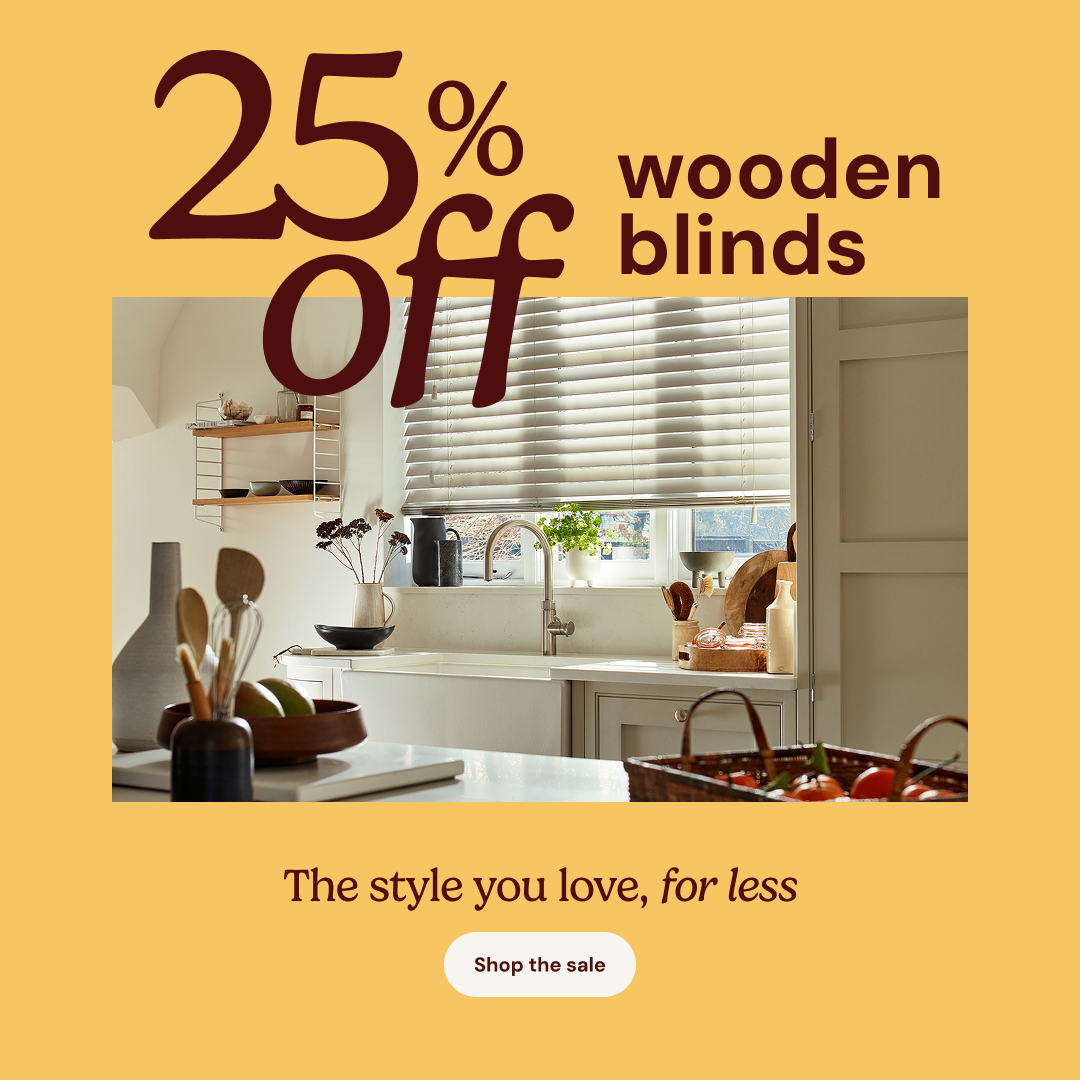 25% off wooden blinds