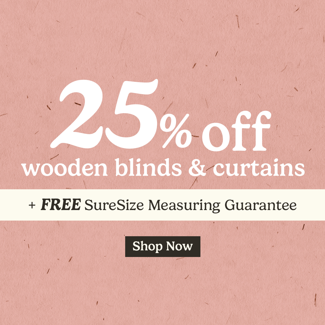 25% off wooden blinds & curtains