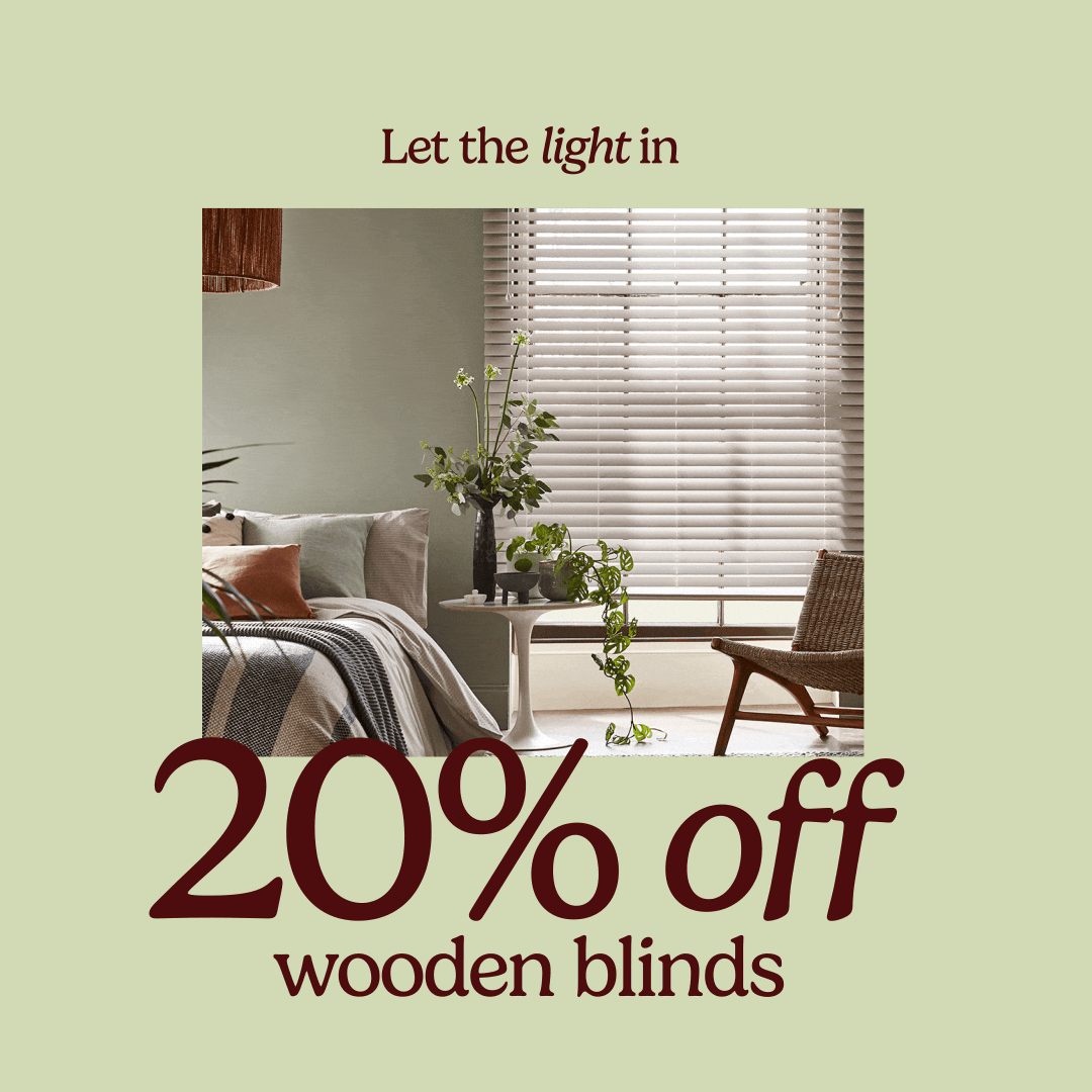 20% off wooden blinds