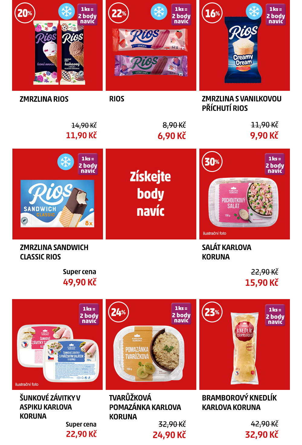 Body navíc produkty