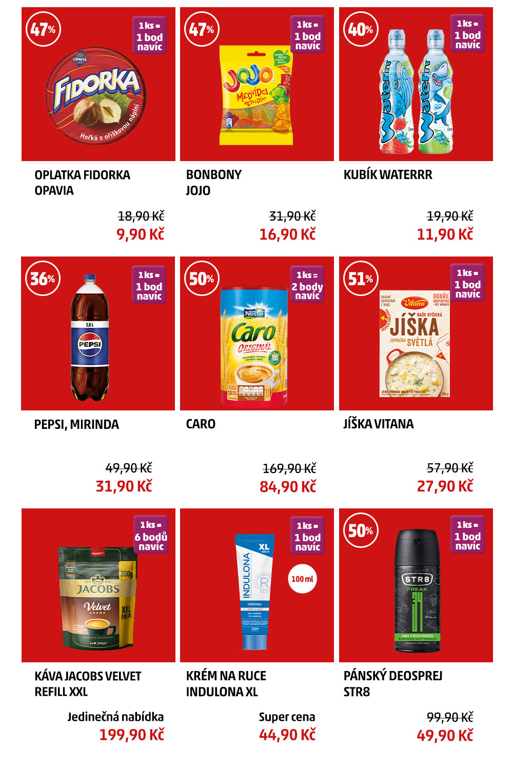 Body navíc produkty