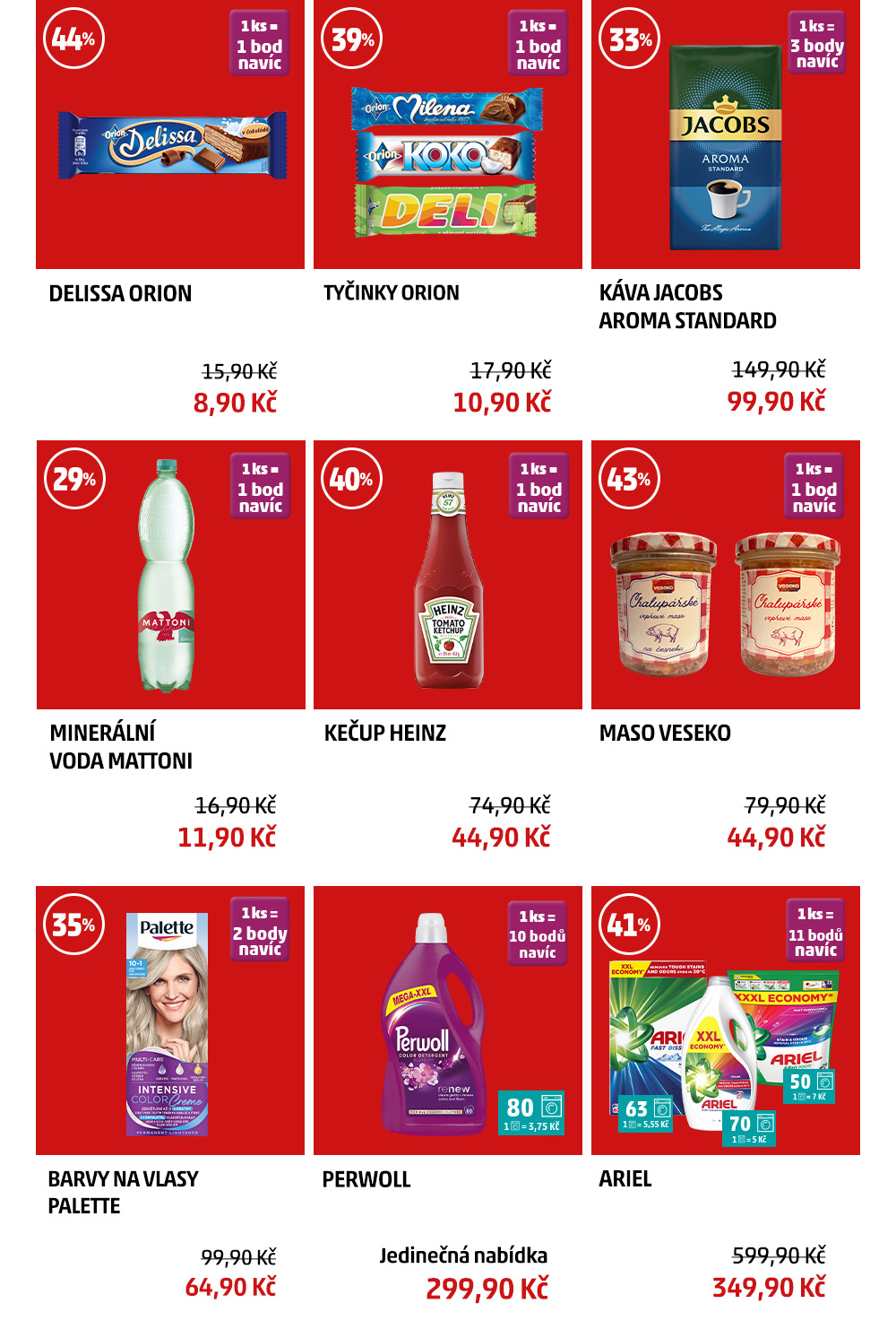 Body navíc produkty