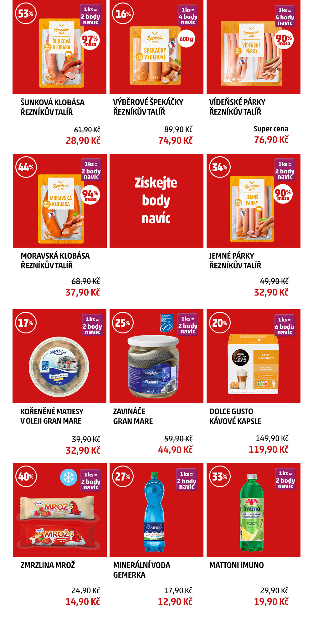Body navíc produkty