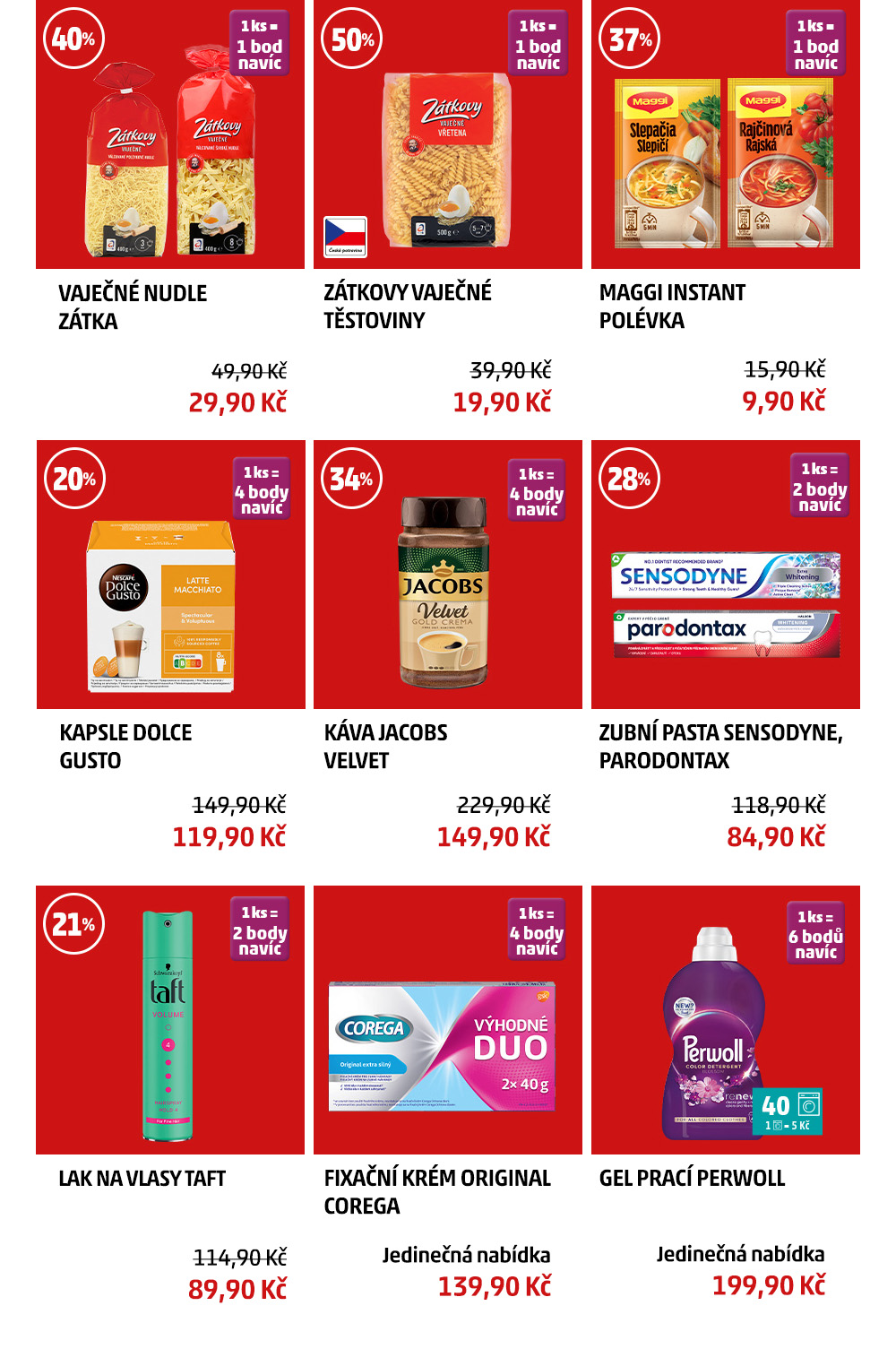 Body navíc produkty