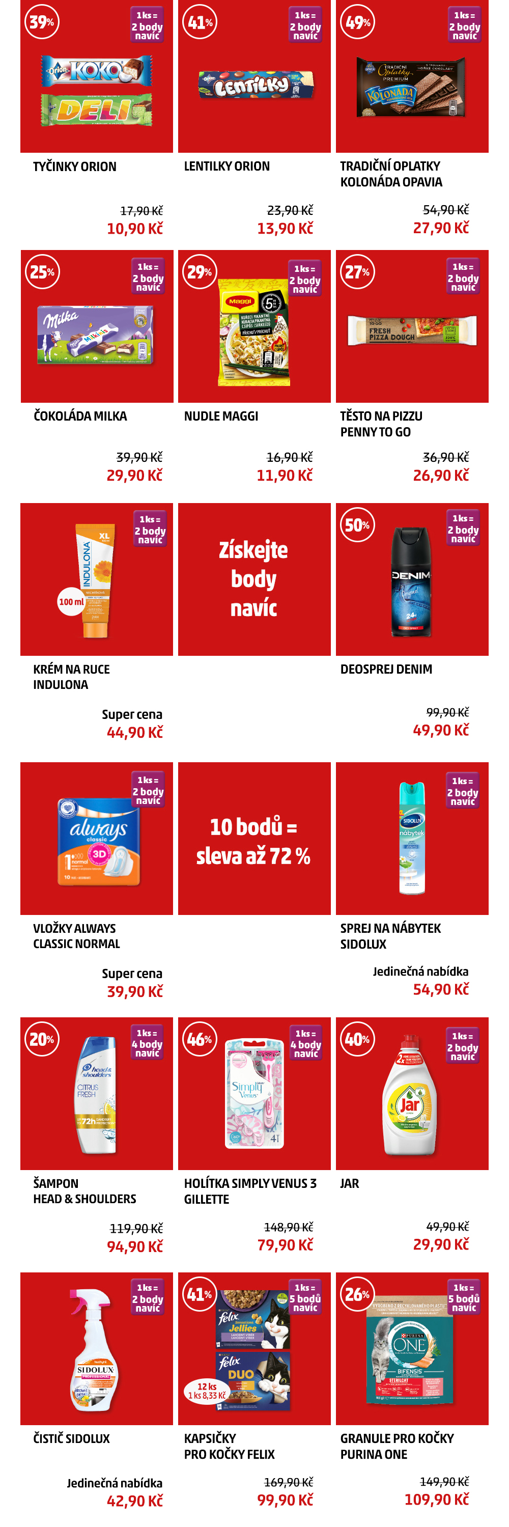 Body navíc produkty
