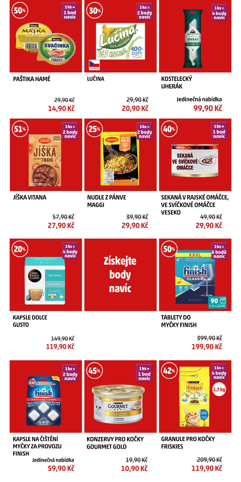Body navíc produkty