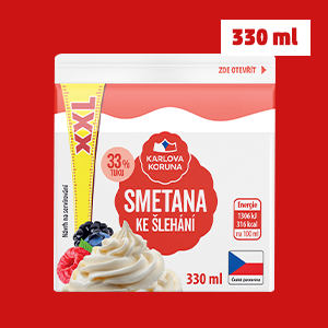 SMETANA KE ŠLEHÁNÍ 33% XXL KARLOVA KORUNA