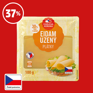SÝR EIDAM 30% UZENÝ PLÁTKY KARLOVA KORUNA