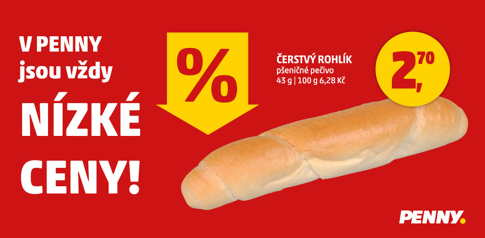 Rohlík za 2,70 Kč