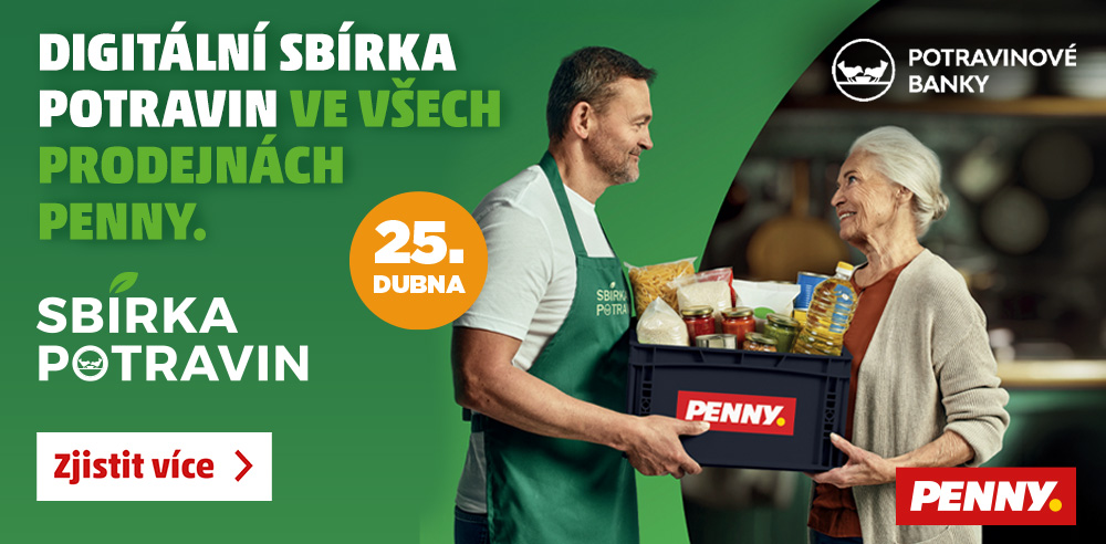 Digitální sbárka potravin ve všech prodejnách penny.