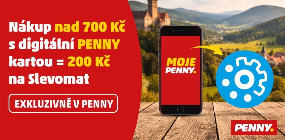 Nákup nad 700 Kč s digitální PENNY kartou = 200 Kč na Slevomat