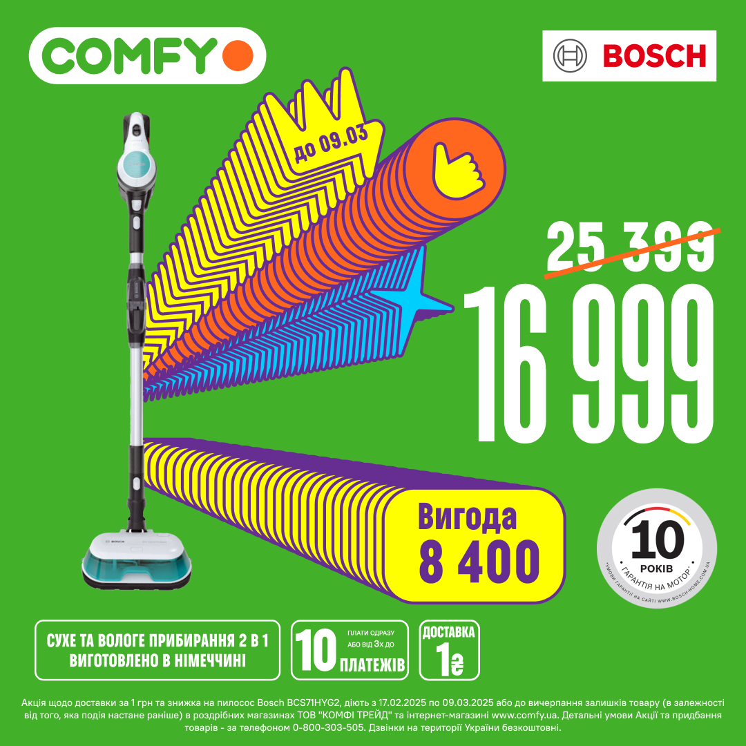 Пилосос ручний для дому Bosch BCS71HYG2