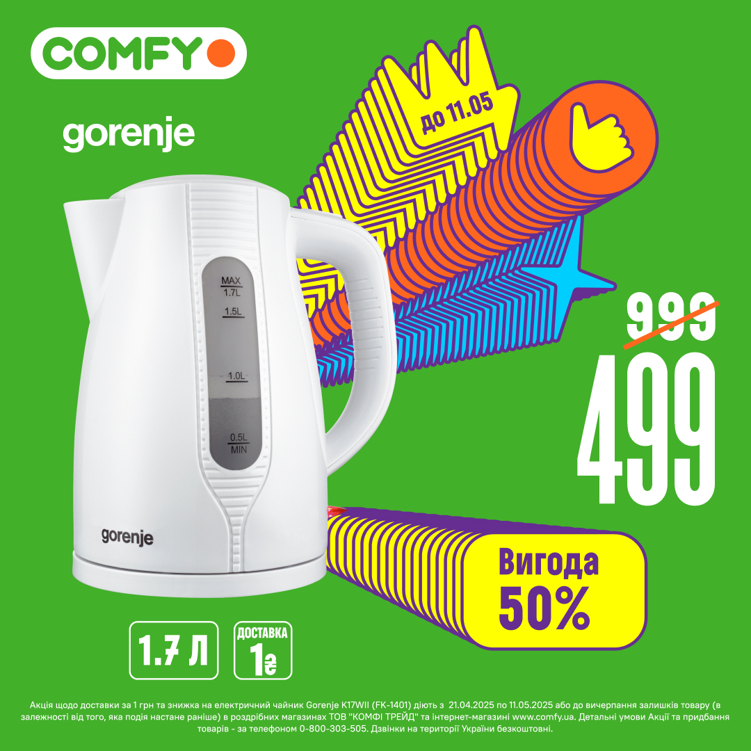 Електричний чайник Gorenje K17WII