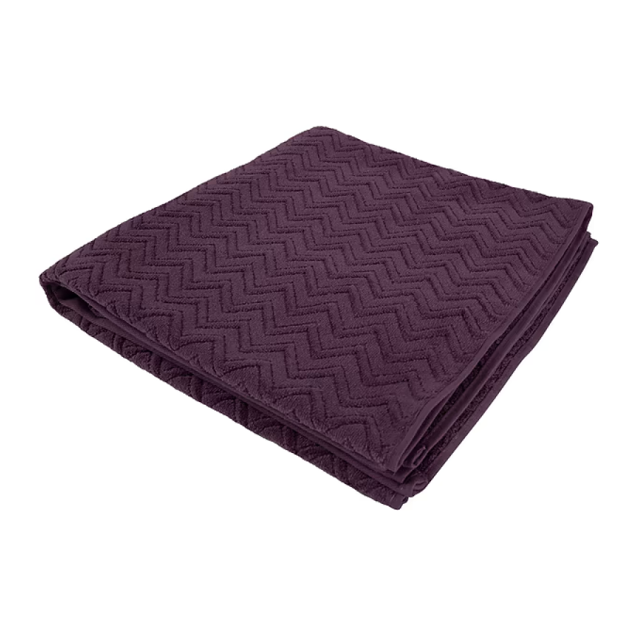 Рушник банний GM Textile махровий жакардовий велюр темно-фіолетовий 70х140
