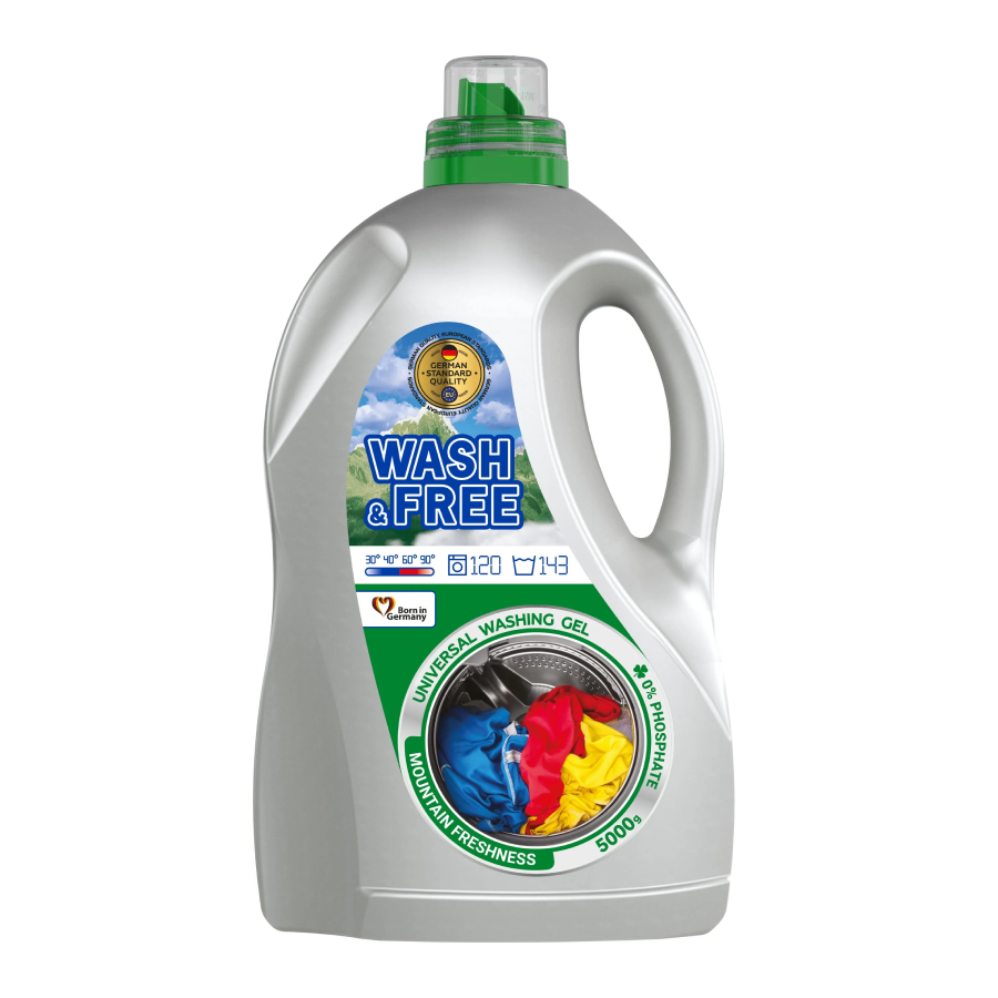 Гель для прання WASH & FREE Універсальний Гірська свіжість 5000г