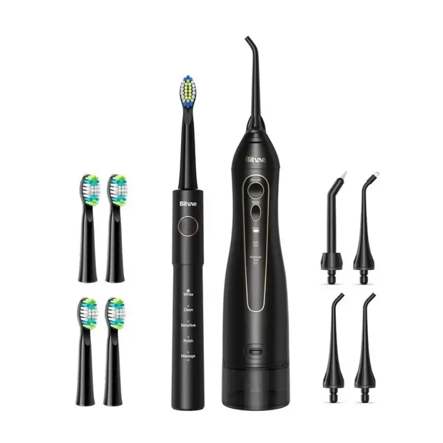 Іригатор Bitvae F5020 Black + зубна щітка E11 Black