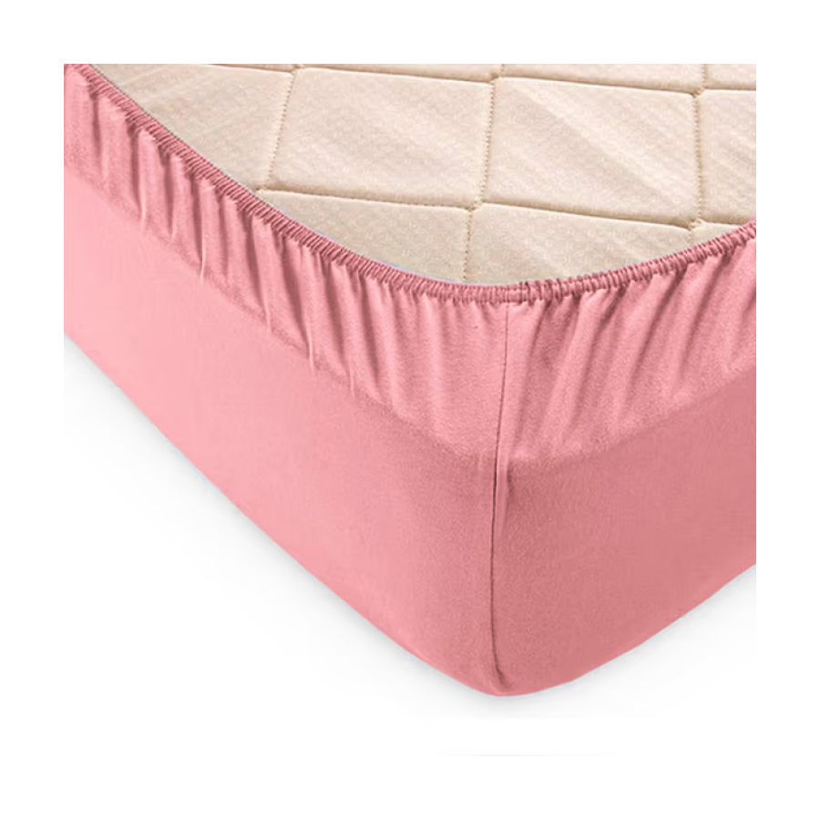 Простирадло євро GM Textile на резинці рожеве 200х200х25