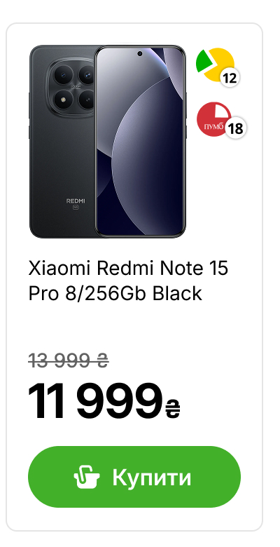 Смартфон Xiaomi Redmi Note 15 Pro 8/256Gb Black