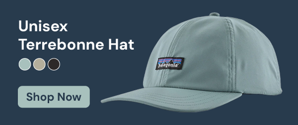 Patagonia Unisex Terrebonne Hat. Available in Blue, Black and Green. 