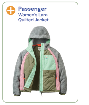 Passenger Women's Lara Quilted Jacket - Grey/Green. 
