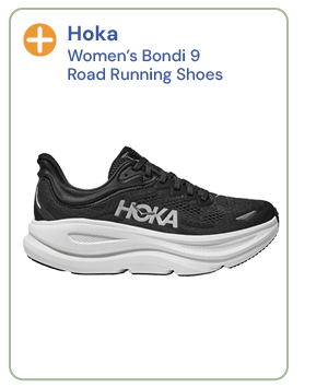 Hoka Women's Bondi 9 Road Running Shoes - Black/White.