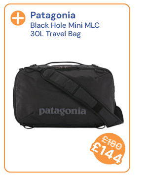 Patagonia Black Hole Mini MLC 30L Travel Bag - Black. Reduced from £180 to £144. 