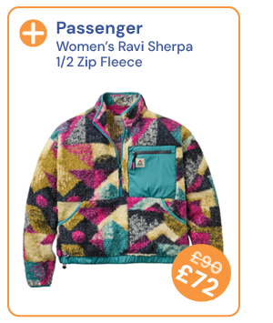 Passenger Women's Ravi Sherpa 1/2 Zip Fleece - Multi. Reduced from £90 to £72.
