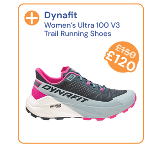 Dynafit Women's Ultra 100 V3 Trail Running Shoes - Blue / Pink. Reduced from £150 to £120.