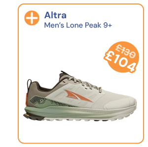 Altra Men's Lone Peak 9+ - Grey. Reduced from £130 to £104.