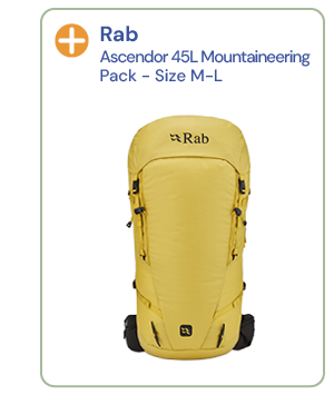 Rab Ascendor 45L Mountaineering Pack - Size M-L - Yellow.