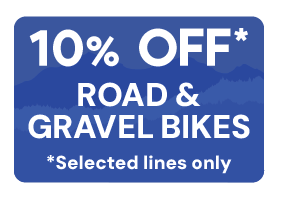 10% OFF ROAD & GRAVEL BIKES.* *Selected Lines Only.
