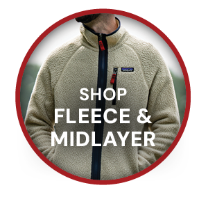 SHOP FLEECE & MIDLAYER. A man wearing Patagonia Men's Retro Pile Fleece Jacket in Neutral/Navy.
