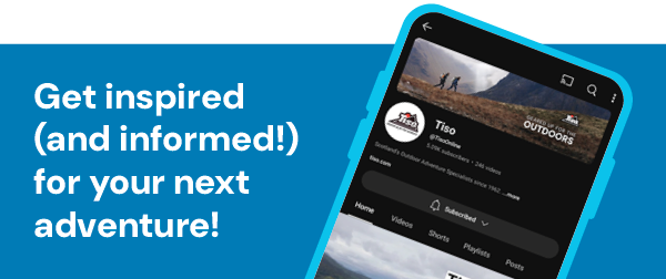 Get inspired (and informed!) for your next adventure! A graphic of a mobile phone shows the Tiso YouTube page.