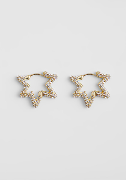 Diamante Star Hoop Earrings