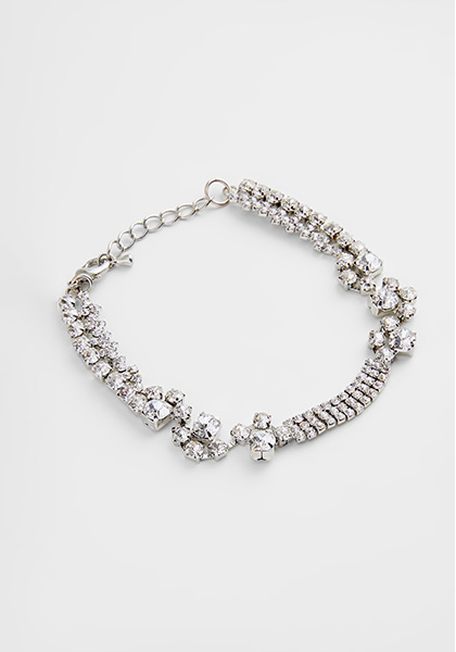 Mixed Pattern Diamante Bracelet