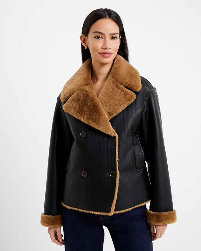 Cerys PU Faux Fur Jacket