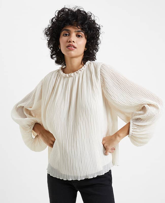 Callie Lurex Pleated Top